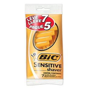 Aparelho Barbeador Sensitive Shaver Bic - 7 Unidades