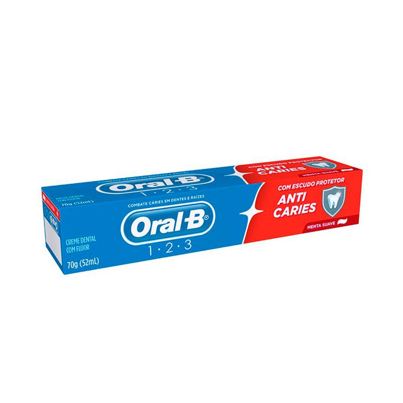 Creme Dental Oral-B 1-2-3 Menta Suave - 70g - Danny Cosmeticos