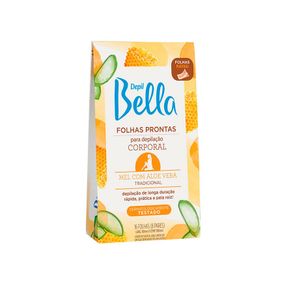 Folhas Prontas Depil Bella Coporal Mel E Aloe Vera - 16un