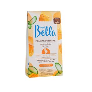 Folhas Prontas Depil Bella Facial Mel E Aloe Vera - 16un