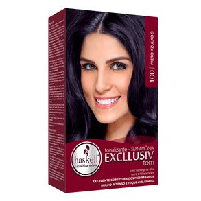 Kit Tonalizante Haskell Excllusiv Preto Azulado 100