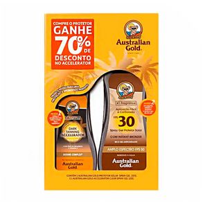 Kit Australian Gold Protetor Solar Fps30 237ml + Acelerador De Bronzeado - 125ml