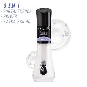 Esmalte Vult 3 Em 1 Fortalecedor, Primer E Extra Brilho