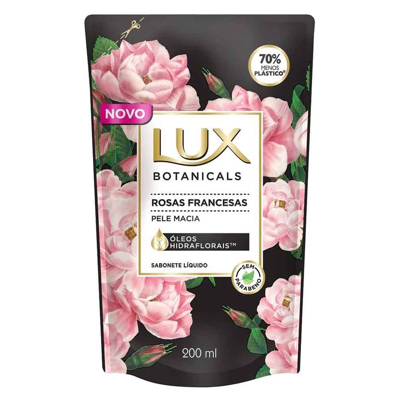 Refil Sabonete Líquido Rosas Francesas Lux Botanicals 200ml