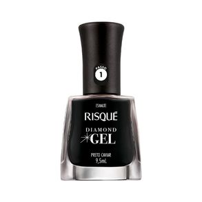 Esmalte Risqué Diamond Gel Preto Caviar Cremoso - 9,5ml