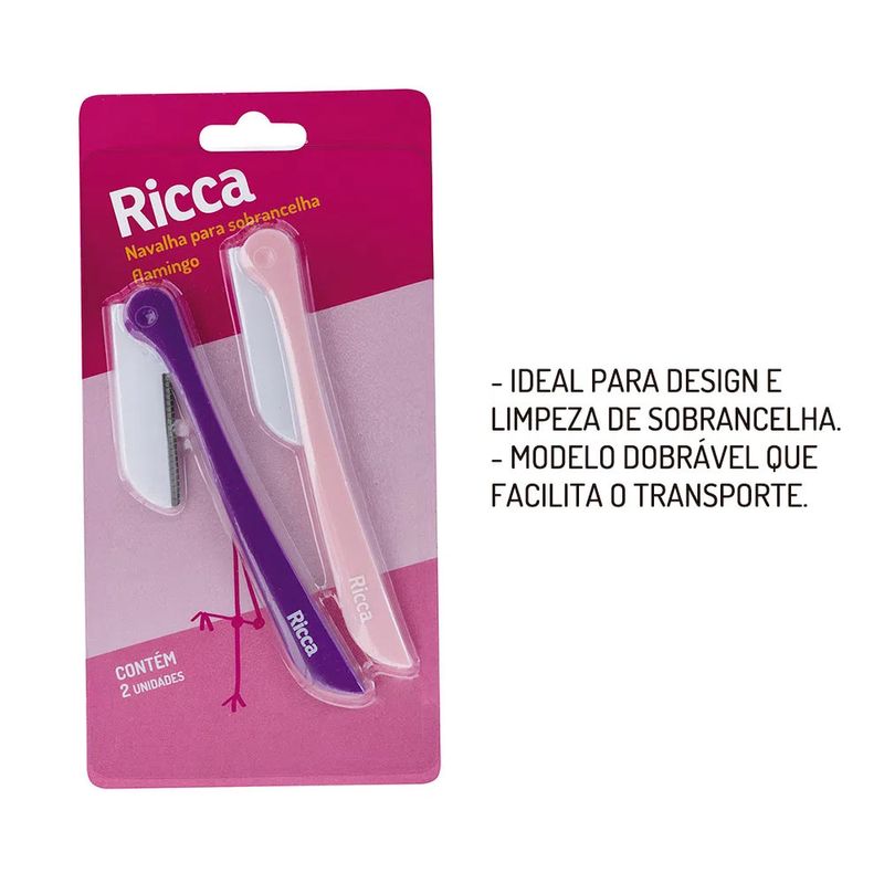 Navalha-Para-Sobrancelha-Flamingo-Ricca-2-Unidades