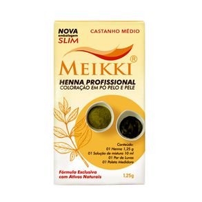 Henna Para Sobrancelhas Slim Meikki - Castanho Médio