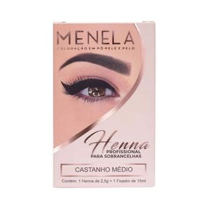 Kit Henna Para Sobrancelha Menela Castanho Médio