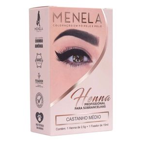 Kit Henna Para Sobrancelha Menela Castanho Médio
