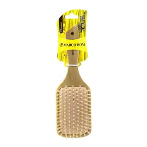 Escova Para Cabelo Madeira Almofadada Raquete Marco Boni Ref 7800t