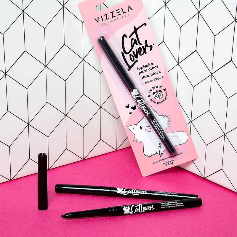 Lapiseira-Para-Olhos-Cat-Lovers-Preto-Vizzela