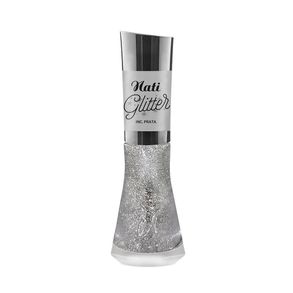Esmalte Glitter Incolor Prata Nati 8ml