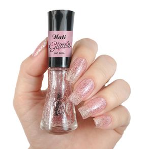 Esmalte Glitter Incolor Rosa Nati 8ml