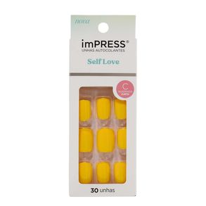 Unhas Postiças Autocolantes Impress Self Love Caution Curta Kiss New York