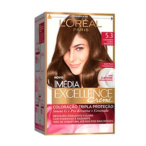 Kit Coloração Imédia Excellence L´Oréal Castanho Claro Dourado 5.3