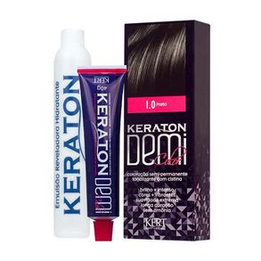 Kit Tonalizante Kert Keraton Demi Color Preto 1.0