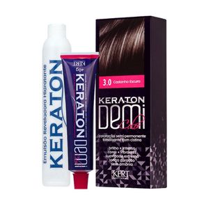 Kit Tonalizante Kert Keraton Demi Castanho Escuro 3.0