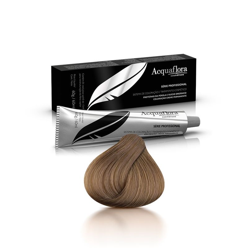 Coloracao-Creme-Permanente-8.1-Louro-Claro-Acinzentado-Acquaflora