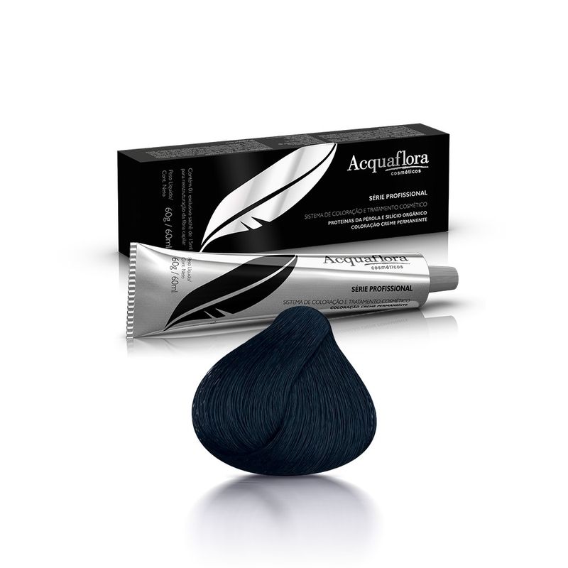 Coloracao-Creme-Permanente-1.1-Preto-Azulado-Acquaflora