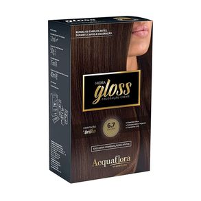 Kit Coloração Permanente Hidra Gloss 6.7 Chocolate Acquaflora