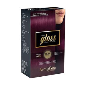 Kit Coloração Permanente Hidra Gloss 55.62 Castanho Claro Violine Acquaflora