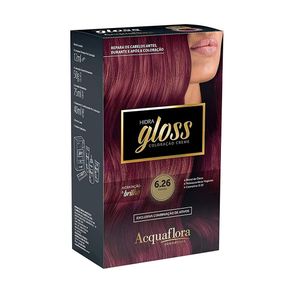 Kit Coloração Permanente Hidra Gloss 6.26 Marsala Acquaflora