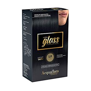 Kit Coloração Permanente Hidra Gloss 1.0 Preto Acquaflora