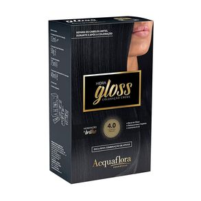 Kit Coloração Permanente Hidra Gloss 4.0 Castanho Natural Acquaflora