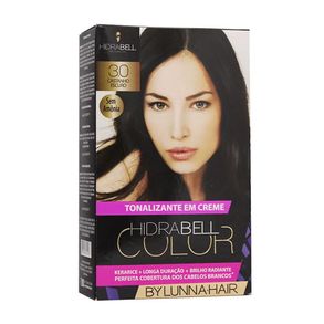Tonalizante Em Creme Color 3.0 Castanho Escuro By Lunna Hair Hidrabell 140g
