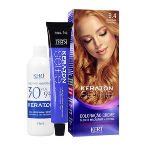 Kit Coloração Selfie 9.4 Louro Muito Claro Cobre Keraton