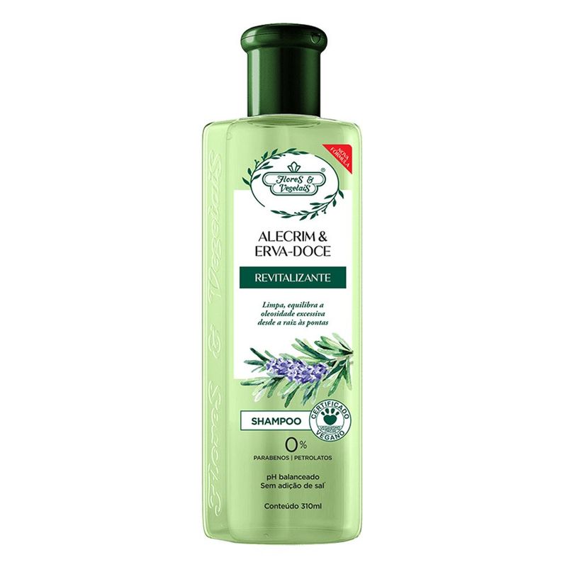 Shampoo-Alecrim---Erva-Doce-Revitalizante-Flores---Vegetais-300ml