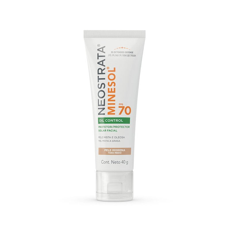 Protetor-Solar-Facial-Fps70-Pele-Morena-Minesol-Neostrata-Com-Cor-40g