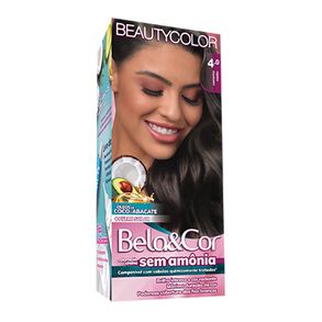 Coloração Bela&Cor Sem Amonia Kit Castanho Médio Beauty Color 4.0