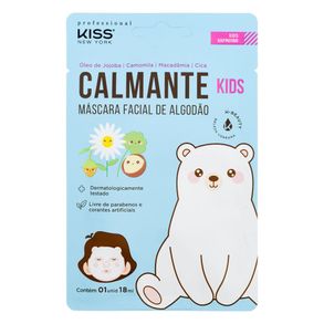 Mascara Facial De Algodão Kids Kiss New York Calmante