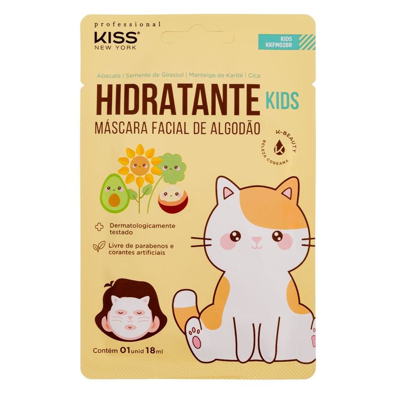 Mascara-Facial-De-Algodao-Kids-Kiss-New-York-Hidratante