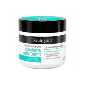 Creme Facial Face Care Intensive Hidratante Matte 3 Em 1 Neutrogena 100g