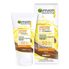 Protetor Facial Hidratante Uniform & Matte Negra Fps50 Garnier Skin 40g