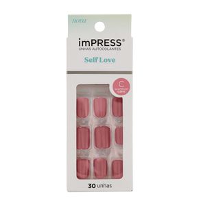 Unhas Postiças Autocolantes Impress Self Love In Luv Curta Kiss New York