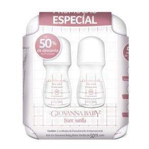Kit Desodorantes Antiperspirante Blanc Vanilla Giovanna Baby 2 Unidades 50ml