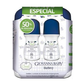 Kit Desodorantes Antiperspirante Roll On Blueberry Giovanna Baby 2 Unidades 50ml