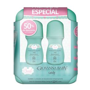 Kit Desodorantes Antiperspirante Roll On Candy Giovanna Baby 2 Unidades 50ml