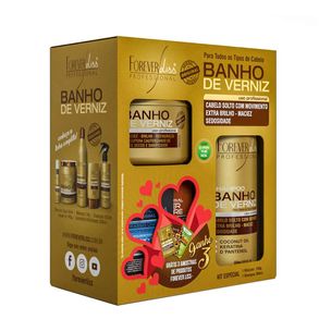 Kit Especial Banho De Verniz Forever Liss Shampoo 300ml + Máscara 250g