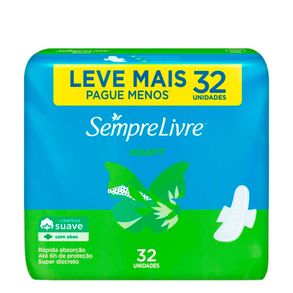 Absorvente Adapt Cobertura Suave Com Abas Sempre Livre 32 Unidades