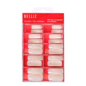 Tips De Unhas Square Natural Belliz 100 Unidades