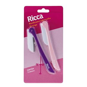 Navalha Para Sobrancelha Flamingo Ricca 2 Unidades