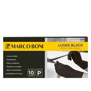 Luva De Látex Black Pequena Marco Boni 10 Unidades