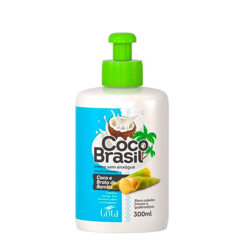 Creme-Para-Pentear-Coco-Brasil-Coco-E-Broto-De-Bambu-Gota-Dourada-300ml