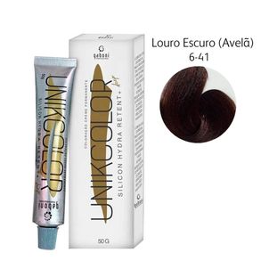 Coloração Creme Permanente Unikcolor 6-41 Louro Escuro (Avelã) Gaboni 50g
