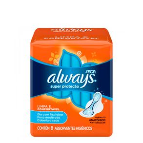 Absorvente Cobertura Seca Com Abas Always 8 Unidades