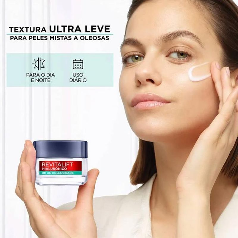 Gel-Creme-Preenchedor-Facial-Revitalift-Hialuronico-Antioleosidade-L’Oreal-49g